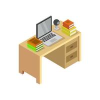 Studying Online Isometric On White Background vector