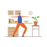 Stretching Illustrated On White Background vector