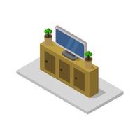 Isometric Television On White Background vector