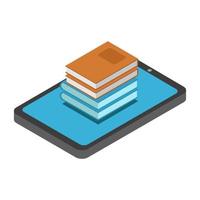 Studying Online Isometric On White Background vector