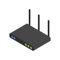 Isometric Router Illustrated On White Background vector