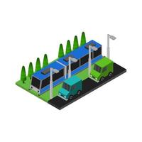 Isometric Train On White Background vector