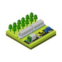 Isometric Train On White Background vector