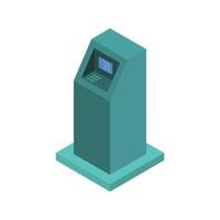 Atm Bank Isometric Illustrated On White Background vector