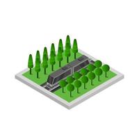 Isometric Train On White Background vector