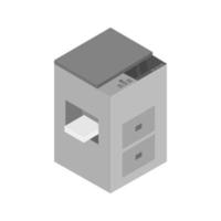 Isometric Photocopier Illustrated On White Background vector