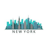 New York Skyline On White Background vector