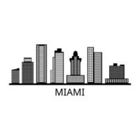 Miami Skyline Illustrated On Background vector