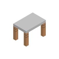 Isometric Table Illustrated On White Background vector