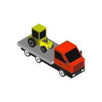 Isometric Tractor On White Background vector