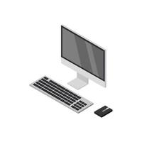 Isometric Computer Illustrated On White Background vector