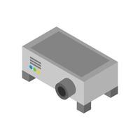 Proyector isométrico ilustrado sobre fondo blanco. vector