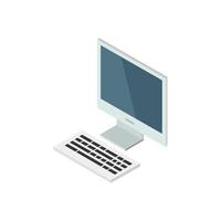 Isometric Computer Illustrated On White Background vector