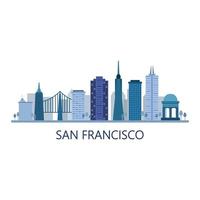 San Francisco Skyline Illustrated On Background vector