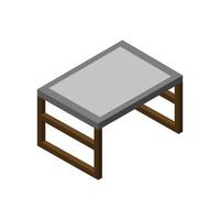 Isometric Table Illustrated On White Background vector