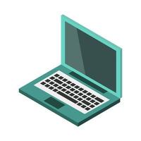 Isometric Laptop Illustrated On White Background vector