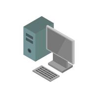 Isometric Computer Illustrated On White Background vector