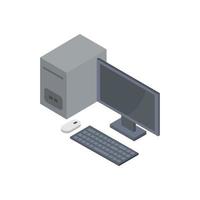 Isometric Computer Illustrated On White Background vector