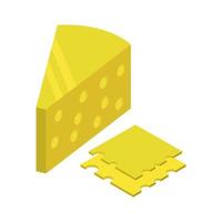 queso isométrico sobre fondo blanco vector