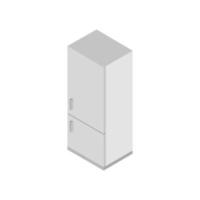 Isometric Fridge Illustrated On White Background vector