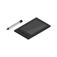 Isometric Graphic Tablet Illustrated On White Background vector