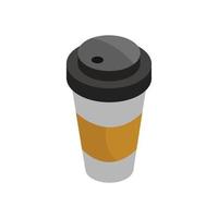 Isometric Coffee Cup On White Background vector