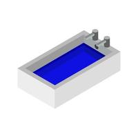 Isometric Bathtub On White Background vector