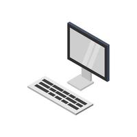 Isometric Computer Illustrated On White Background vector