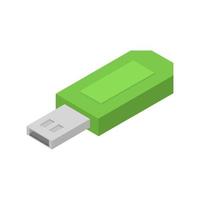 Usb Drive Isometric Illustrated On White Background vector