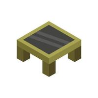 Isometric Table Illustrated On White Background vector