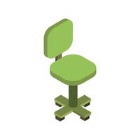 Isometric Office Chair On White Background vector