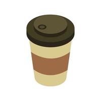 Isometric Coffee Cup On White Background vector