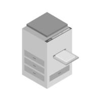 Isometric Photocopier Illustrated On White Background vector