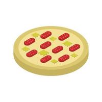 Isometric Pizza On White Background vector