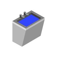 Isometric Sink On White Background vector