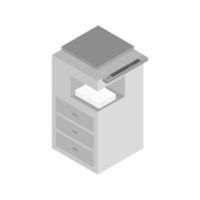 Isometric Photocopier Illustrated On White Background vector