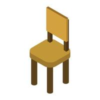 Isometric Office Chair On White Background vector