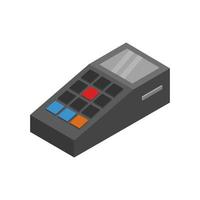 terminal pos isométrico ilustrado sobre fondo blanco vector