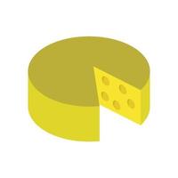 Isometric Cheese On White Background vector