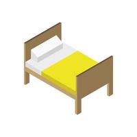 Isometric Bed Illustrated On White Background vector