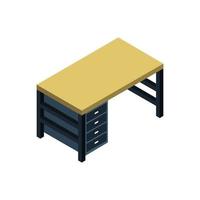 Isometric Table Illustrated On White Background vector