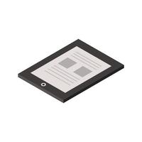 Isometric Tablet Illustrated On White Background vector