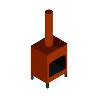 Isometric Fireplace On White Background vector