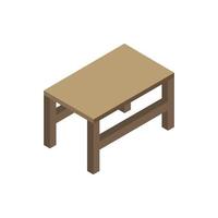 Isometric Table Illustrated On White Background vector