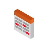 Isometric Calendar Illustrated On White Background vector