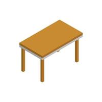 Isometric Table Illustrated On White Background vector