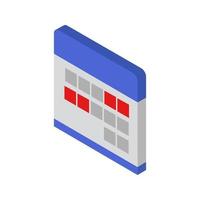 Isometric Calendar Illustrated On White Background vector