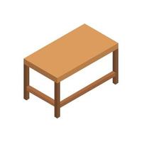 Isometric School Table On White Background vector