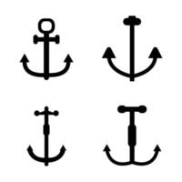 Set Of Anchor On White Background vector