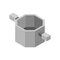 Isometric Pot On White Background vector